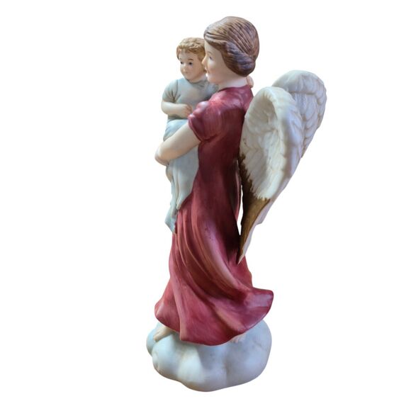 Homco 1414 Angel Holding Baby Child Figurine Home Decor Memorial Porcelain 7.5" - Picture 3 of 7